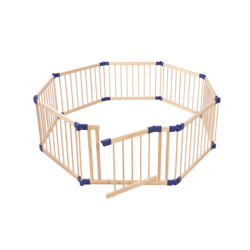 Sinda Funiture Natural Wooden Baby Playpen Safety Gate & Reviews Wayfair